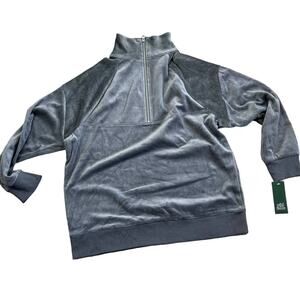 Wild Fable Women's Gray Velour Long Sleeve Tunic Sweatshirt - Size Large - NWT